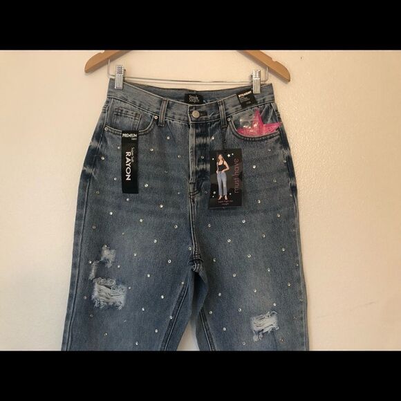 NWT SIMPLE SOCIETY Super High Rise Straight Buttonfly Jeans Size 7/28 - Picture 3 of 15